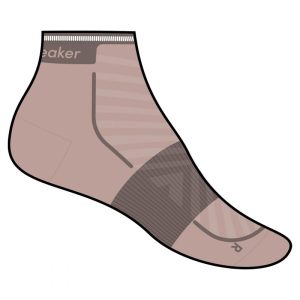 Icebreaker W Mer Run+ Ultralight Mini Pink Quartz/Porcini Ullsokker Løp
