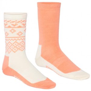 Kari Traa Ragna Hiking Sock 2pk Pbl Peach Bloom Ullsokker